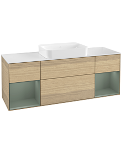 Villeroy und Boch Finion Villeroy und Boch G741GMPC 160x60.3x50.1cm, étagères laqué olive mat, Oak Veneer