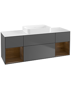 Villeroy und Boch Finion Villeroy und Boch G741GNGK 160x60.3x50.1cm, étagères placage noyer, anthracite mat