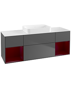 Villeroy und Boch Finion Waschtischunterschrank G741HBGK 160x60,3x50,1cm, Regale Peony matt lacquer, Anthracite matt