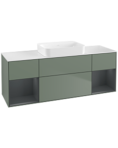 Villeroy und Boch Finion Villeroy und Boch G741HGGM 160x60.3x50.1cm, étagères Laque mat minuit, Olive Matt Lacquer