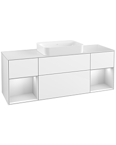 Villeroy und Boch Finion Villeroy und Boch G741MTGF 160x60.3x50.1cm, étagères laqué blanc mat, laqué blanc brillant