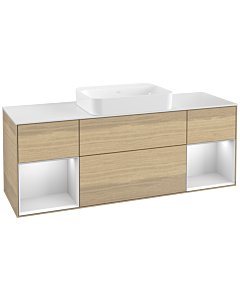 Villeroy und Boch Finion Villeroy und Boch G741MTPC 160x60.3x50.1cm, étagères laqué blanc mat, Oak Veneer