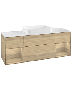 Villeroy und Boch Finion Waschtischunterschrank G741PCPC 160x60,3x50,1cm, Regale Oak Veneer, Oak Veneer