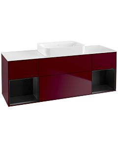 Villeroy und Boch Finion Villeroy und Boch Finion G741PDHB 160x60.3x50.1cm, shelves black matt lacquer, Peony Matt