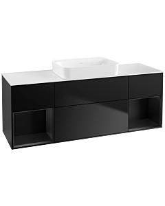 Villeroy und Boch Finion Waschtischunterschrank G741PDPD 160x60,3x50,1cm, Regale Black matt lacquer, Black matt lacquer