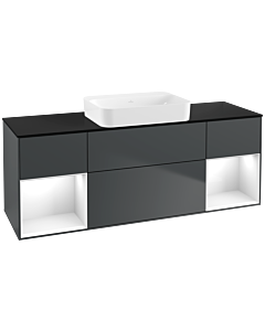 Villeroy und Boch Finion Villeroy und Boch G742GFHG 160x60.3x50.1cm, étagères Laque blanc brillant, Midnight Blue Matt Lacquer