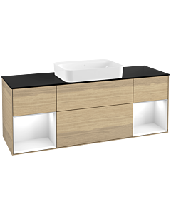 Villeroy und Boch Finion Villeroy und Boch G742GFPC 160x60.3x50.1cm, étagères Laque blanc brillant, Oak Veneer