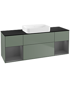 Villeroy und Boch Finion Villeroy und Boch G742GKGM 160x60.3x50.1cm, étagères Laque anthracite mate, Olive Matt Lacquer