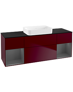 Villeroy und Boch Finion Waschtischunterschrank G742GKHB 160x60,3x50,1cm, Regale Anthracite matt lacquer, Peony Matt