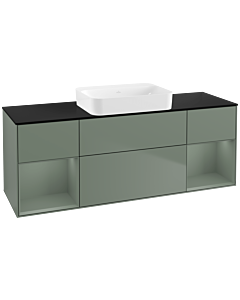 Villeroy und Boch Finion Waschtischunterschrank G742GMGM 160x60,3x50,1cm, Regale Olive matt lacquer, Olive Matt Lacquer