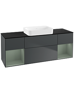 Villeroy und Boch Finion Villeroy und Boch G742GMHG 160x60.3x50.1cm, étagères laqué mat olive, Midnight Blue Matt Lacquer
