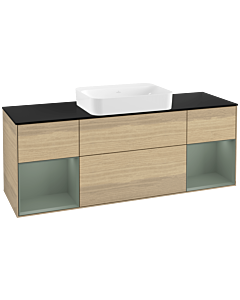 Villeroy und Boch Finion Villeroy und Boch G742GMPC 160x60.3x50.1cm, étagères laqué mat olive, Oak Veneer