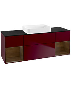 Villeroy und Boch Finion Waschtischunterschrank G742GNHB 160x60,3x50,1cm, Regale Walnut veneer, Peony Matt