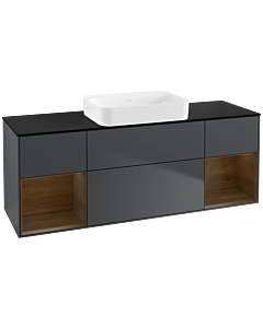 Villeroy und Boch Finion Villeroy und Boch G742GNHG 160x60.3x50.1cm, étagères placage noyer, Midnight Blue Matt Lacquer