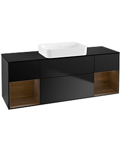 Villeroy und Boch Finion Villeroy und Boch G742GNPD 160x60.3x50.1cm, étagères placage noyer, laqué noir mat