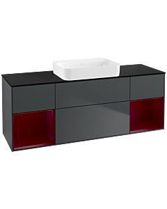 Villeroy und Boch Finion Waschtischunterschrank G742HBHG 160x60,3x50,1cm, Regale Peony matt lacquer, Midnight Blue Matt Lacquer
