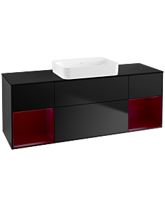 Villeroy und Boch Finion Villeroy und Boch G742HBPD 160x60.3x50.1cm, étagères Peony laqué mat, laqué noir mat