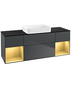 Villeroy und Boch Finion Villeroy und Boch G742HFHG 160x60.3x50.1cm, étagères laqué or mat, Midnight Blue Matt Lacquer