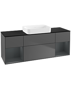 Villeroy und Boch Finion Villeroy und Boch G742HGGK 160x60.3x50.1cm, étagères Laque mat minuit, Anthracite mat