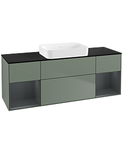 Villeroy und Boch Finion Villeroy und Boch G742HGGM 160x60.3x50.1cm, étagères Laque mat minuit, Olive Matt Lacquer