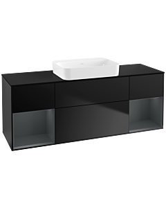 Villeroy und Boch Finion Villeroy und Boch G742HGPD 160x60.3x50.1cm, étagères laqué mat minuit, laqué mat noir