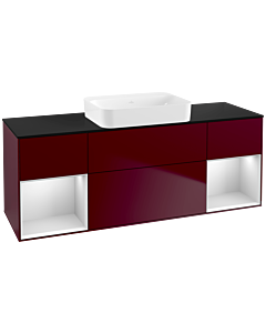 Villeroy und Boch Finion Waschtischunterschrank G742MTHB 160x60,3x50,1cm, Regale White matt lacquer, Peony Matt