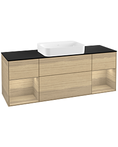 Villeroy und Boch Finion Waschtischunterschrank G742PCPC 160x60,3x50,1cm, Regale Oak Veneer, Oak Veneer