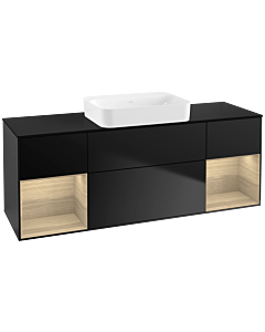 Villeroy und Boch Finion Villeroy und Boch G742PCPD 160x60.3x50.1cm, étagères Oak Veneer , laqué noir mat