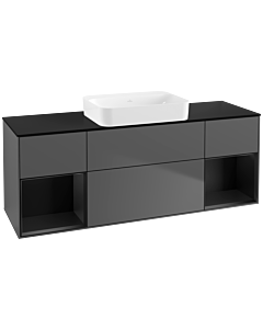 Villeroy und Boch Finion Villeroy und Boch G742PDGK 160x60.3x50.1cm, étagères laqué noir mat, anthracite mat