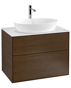 Villeroy und Boch Finion Waschtischunterschrank G75100GN 80x60,3cm, Emotion, Abdeckplatte white matt, Walnut veneer