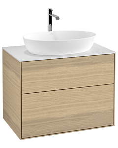 Villeroy und Boch Finion G75100PC 80x60.3cm, Emotion, plaque de recouvrement blanc mat, Oak Veneer