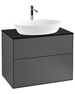 Villeroy und Boch Finion Waschtischunterschrank G75200GK 80x60,3cm, Emotion, Abdeckplatte black matt, Anthracite matt