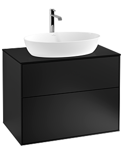 Villeroy und Boch Finion Waschtischunterschrank G75200PD 80x60,3cm, Emotion, Abdeckplatte black matt, Black matt lacquer