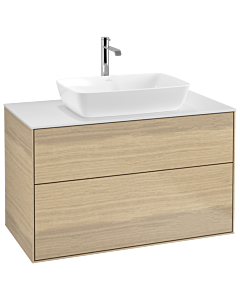 Villeroy und Boch Finion Waschtischunterschrank G76100PC 100x60,3cm, Emotion, Abdeckplatte white matt, Oak Veneer