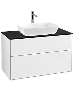 Villeroy und Boch Finion Villeroy und Boch G76200GF 100x60,3cm, Emotion, plaque de finition noir mat, laqué blanc brillant