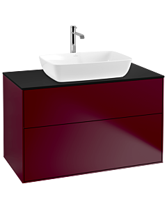 Villeroy und Boch Finion Waschtischunterschrank G76200HB 100x60,3cm, Emotion, Abdeckplatte black matt, Peony Matt