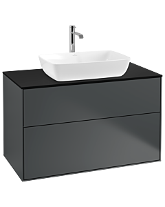 Villeroy und Boch Finion Waschtischunterschrank G76200HG 100x60,3cm, Emotion, Abdeckplatte black matt, Midnight Blue Matt Lacquer