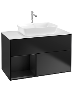 Villeroy und Boch Finion Villeroy und Boch Finion G771PDPD 100cm, cover plate white matt, Emotion, shelves Black matt lacquer, Black matt lacquer