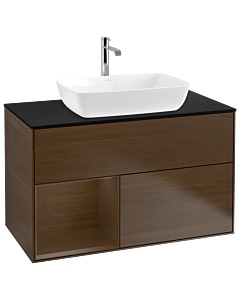 Villeroy und Boch Finion Villeroy und Boch Finion G772GNGN 100cm, cover plate black matt, Emotion, shelves Walnut Veneer , Walnut Veneer veneer