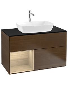 Villeroy und Boch Finion Villeroy und Boch Finion G772PCGN 100cm, cover plate black matt, Emotion, shelves Oak Veneer , Oak Veneer veneer