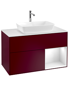 Villeroy und Boch Finion Villeroy und Boch Finion G781GFHB 100cm, cover plate white matt, Emotion, shelves Glossy white lacquer, Peony Matt