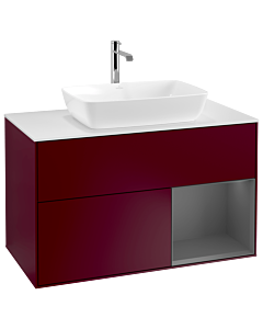 Villeroy und Boch Finion Villeroy und Boch Finion G781GKHB 100cm, cover plate white matt, Emotion, shelves anthracite matt lacquer, Peony Matt