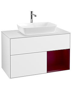 Villeroy und Boch Finion Villeroy und Boch Finion G781HBGF 100cm, cover plate white matt, Emotion, shelves Peony matt lacquer, glossy white lacquer