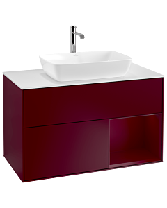 Villeroy und Boch Finion Villeroy und Boch Finion G781HBHB 100cm, cover plate white matt, Emotion, shelves Peony matt lacquer, Peony Matt