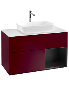 Villeroy und Boch Finion Villeroy und Boch Finion G781PDHB 100cm, cover plate white matt, Emotion, shelves black matt lacquer, Peony Matt