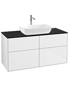 Villeroy und Boch Finion Villeroy und Boch G79200GF 120x60,3cm, Emotion, plaque de finition noir mat, laqué blanc brillant