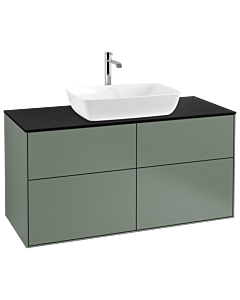 Villeroy und Boch Finion Waschtischunterschrank G79200GM 120x60,3cm, Emotion, Abdeckplatte black matt, Olive Matt Lacquer