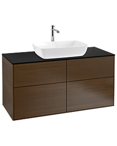 Villeroy und Boch Finion Waschtischunterschrank G79200GN 120x60,3cm, Emotion, Abdeckplatte black matt, Walnut veneer