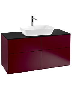 Villeroy und Boch Finion Waschtischunterschrank G79200HB 120x60,3cm, Emotion, Abdeckplatte black matt, Peony Matt