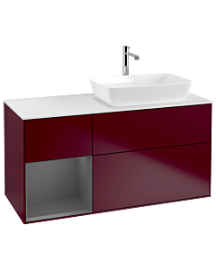 Villeroy und Boch Finion Villeroy und Boch Finion G801GKHB 120cm, cover plate white matt, Emotion, shelves anthracite matt lacquer, Peony Matt